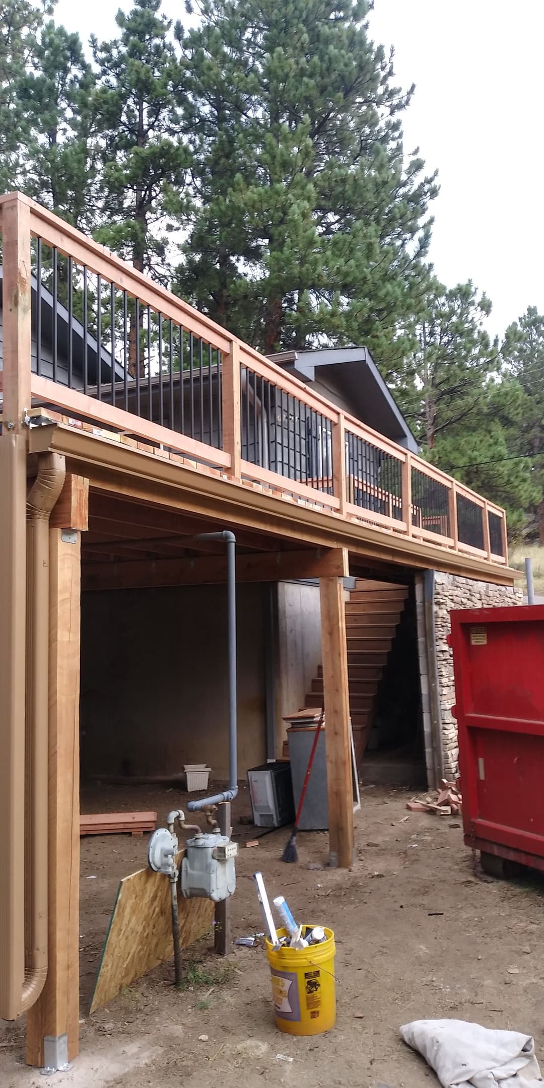 picture of a deck project getting built in portland, oregon
